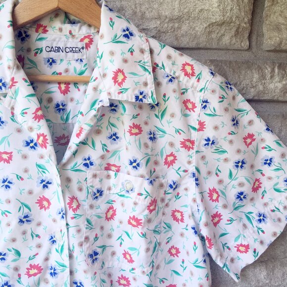 90s 'Cabin Creek' Country Floral Button Down - Picture 1 of 6